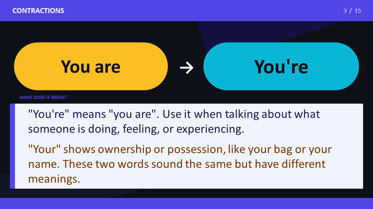 You are - You're