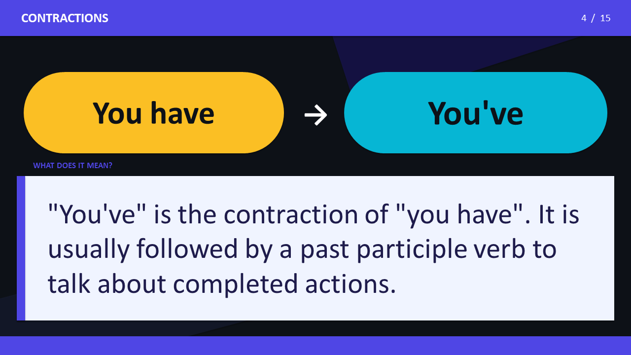 You have - You've