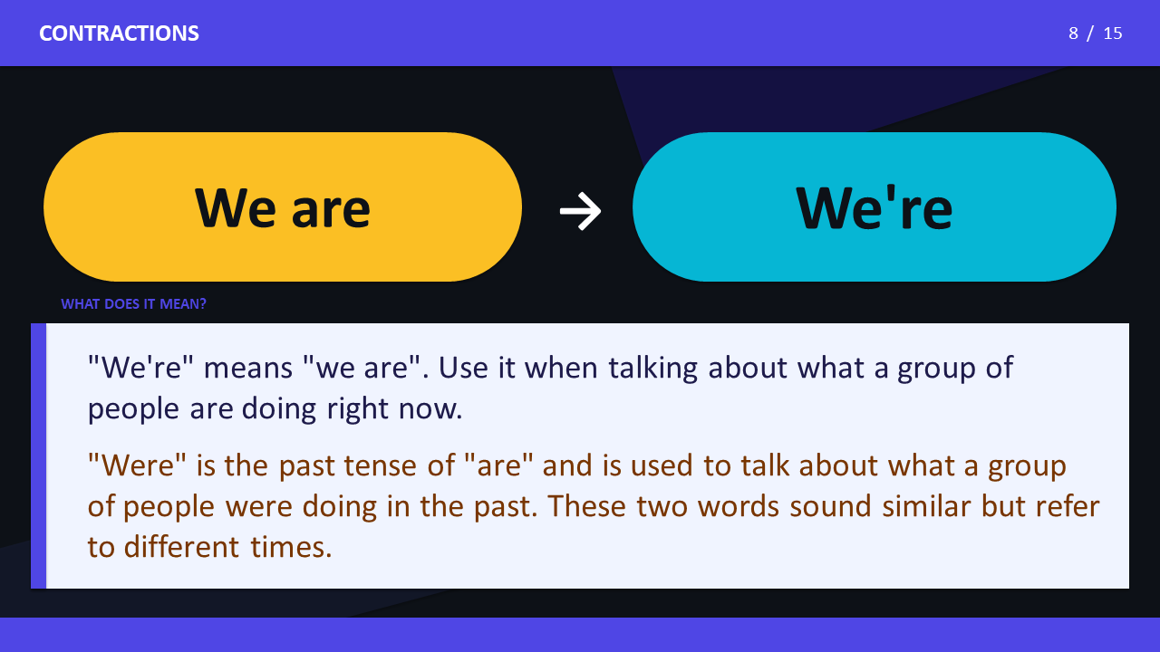 We are - We're