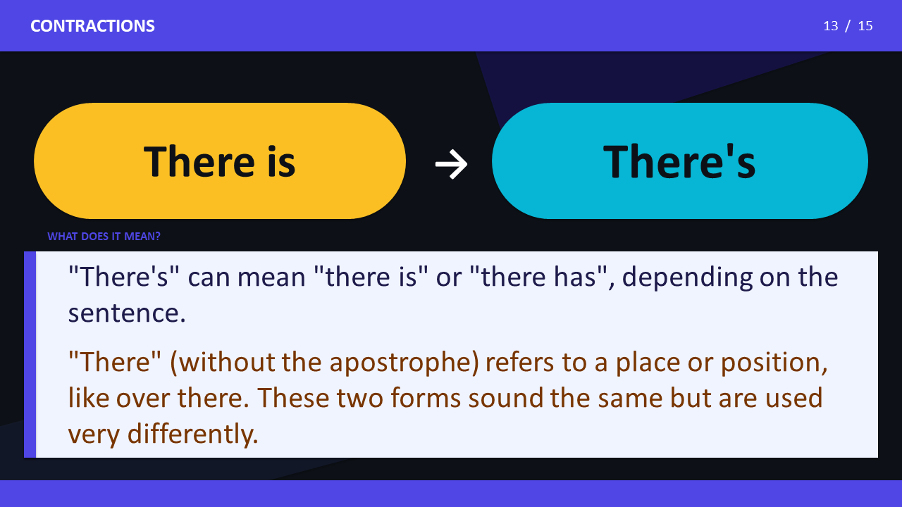 There is - There's
