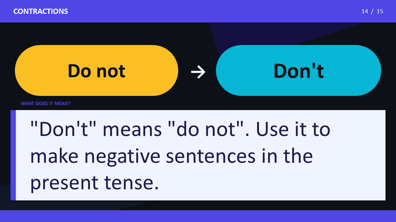 Do not - Don't